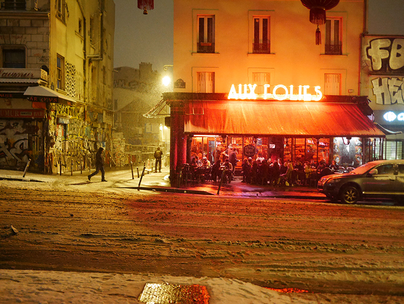 Bar le Folies sous la neige
