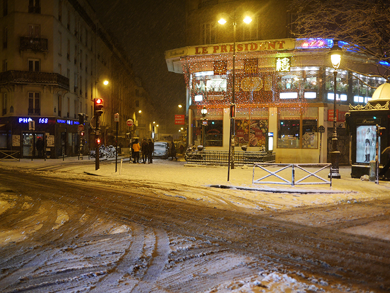 Paris Belleville sous la neige